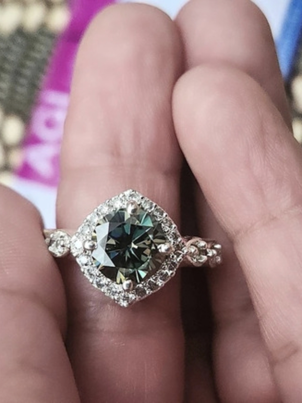 Green Diamond Ring